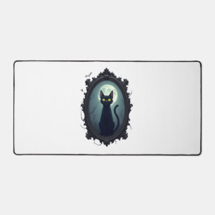 Haunted Cat Mirror Desk Mat