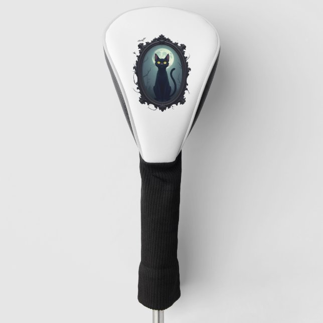 Haunted Cat Mirror Golf Head Cover (Front)