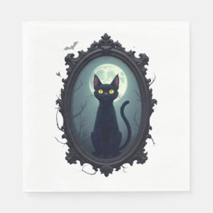 Haunted Cat Mirror Napkin
