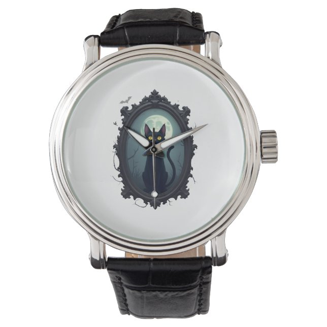Haunted Cat Mirror Watch (Front)