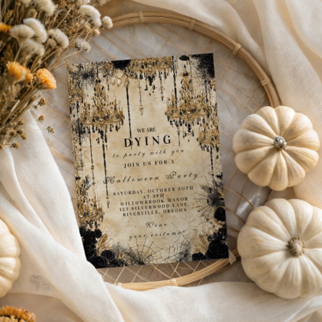 Haunted Chandelier Gothic Halloween Invitation (Creator Uploaded)