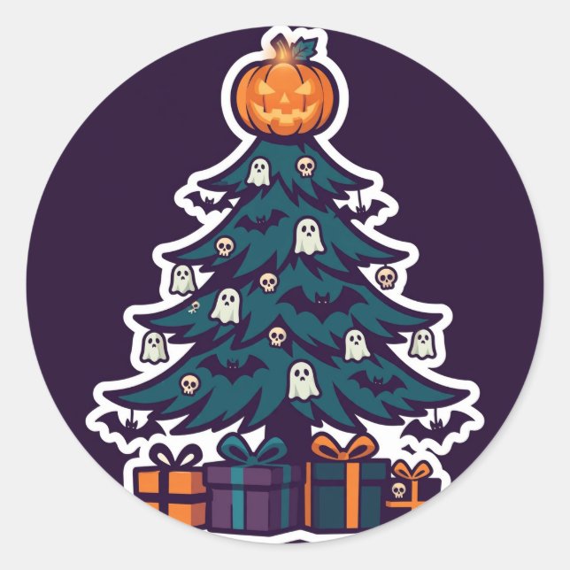 Haunted Christmas Tree Sticker (Front)