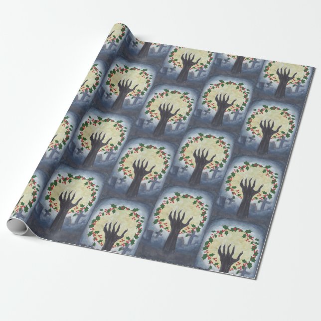 Haunted Christmas Wrapping Paper (Unrolled)