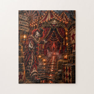 Haunted Circus Killer Clown Halloween Night Jigsaw Puzzle