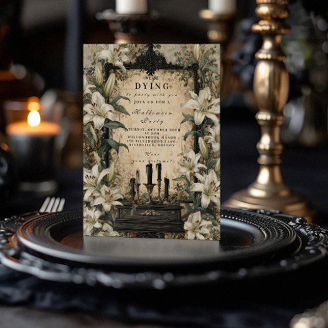 Haunted Coffin Candle Gothic Gathering Invitation (Creator Uploaded)
