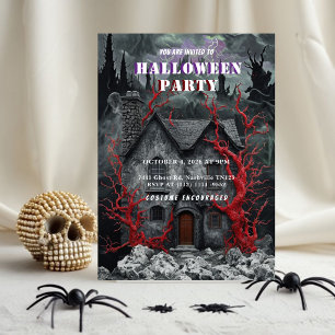 Haunted Cottage Halloween Party Invitation Gothic