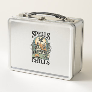 Haunted Cottage Halloween Shirt for Spooky Season_ Metal Lunch Box