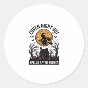 Haunted Coven Shirt Vintage Witch House Halloween  Classic Round Sticker
