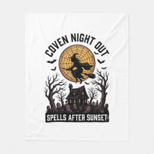 Haunted Coven Shirt Vintage Witch House Halloween  Fleece Blanket