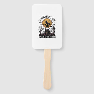 Haunted Coven Shirt Vintage Witch House Halloween  Hand Fan
