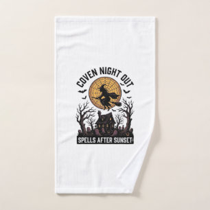 Haunted Coven Shirt Vintage Witch House Halloween Hand Towel