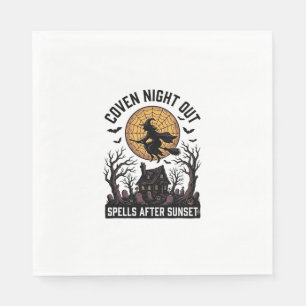 Haunted Coven Shirt Vintage Witch House Halloween Napkin