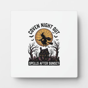 Haunted Coven Shirt Vintage Witch House Halloween Plaque
