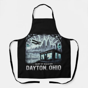 Haunted Dayton Ohio Gothic Skyline Design Apron