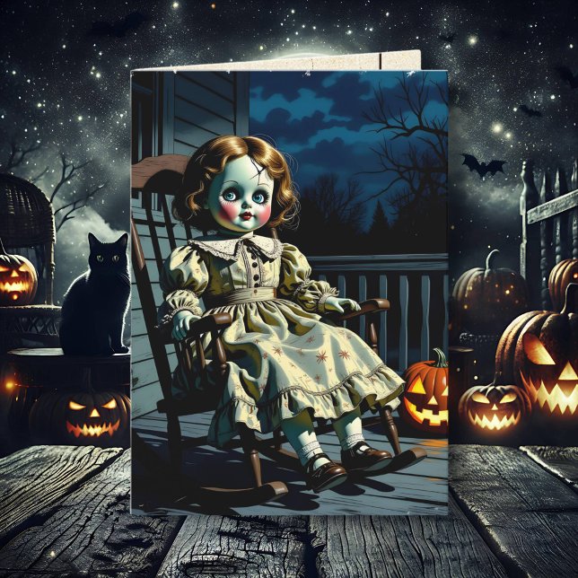 Haunted Doll and Halloween Pumpkin Card (Creator Uploaded)