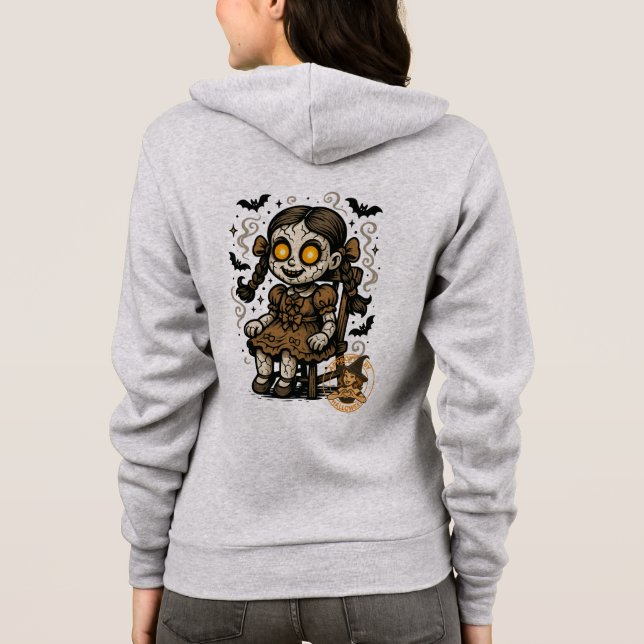 Haunted Doll – Halloween Cartoon Hoodie (Back)