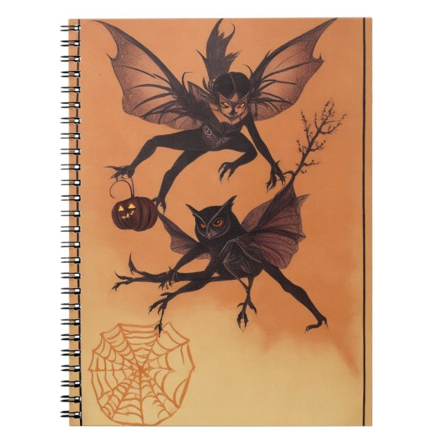 Haunted Forest Dreams Owl Notebook for Halloween (Front)