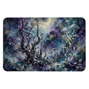 Haunted Forest Mystical Surreal Trees Mushrooms Magnet