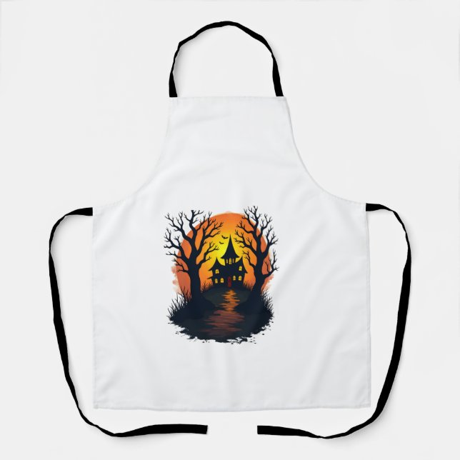 Haunted Forest � Spooky Halloween Nature Tee Apron (Front)