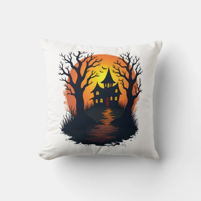Haunted Forest � Spooky Halloween Nature Tee Cushion (Front)
