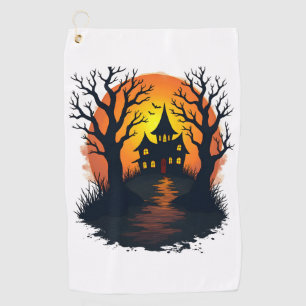 Haunted Forest � Spooky Halloween Nature Tee Golf Towel