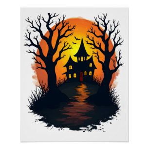 Haunted Forest � Spooky Halloween Nature Tee Poster