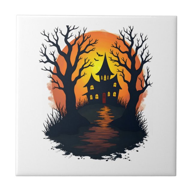 Haunted Forest � Spooky Halloween Nature Tee Tile (Front)
