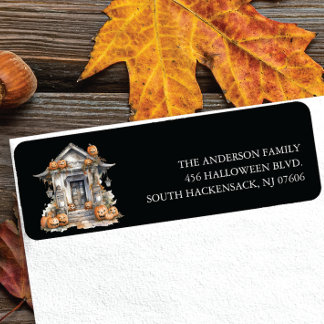 Haunted Front Porch Return Address Label