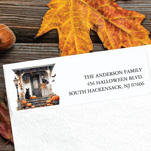 Haunted Front Porch Return Address Label (Creator Uploaded)