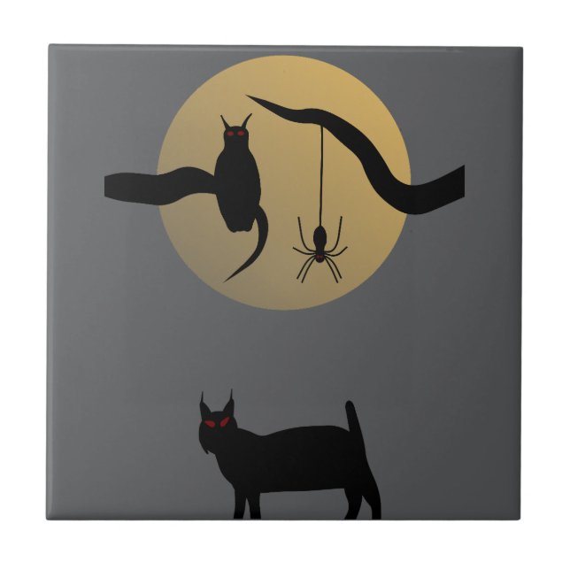 Haunted Full Moon Ceramic Tile (Front)