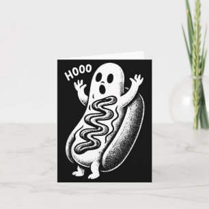 Haunted Ghost Hotdog Halloween Funny Foodie Card