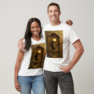 Haunted Golden Skull Card Design Fashion T-shirt