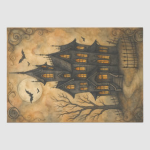 Haunted Gothic House Decoupage Tissue Paper