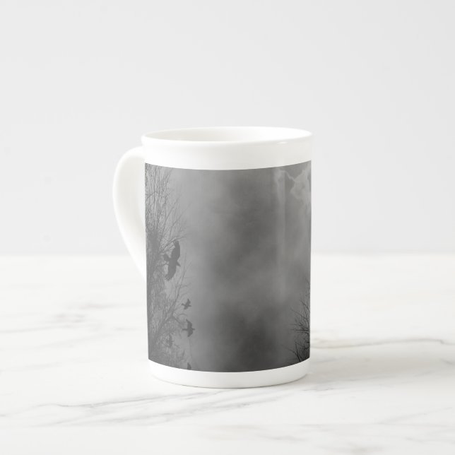 Haunted Gothic Sky Bone China Mug (Front Left)