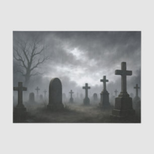 Haunted Graveyard Halloween Decoupage Tissue Paper