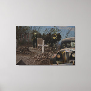 Haunted Graveyard in Tombstone Canvas Print
