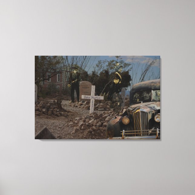 Haunted Graveyard in Tombstone Canvas Print (Front)