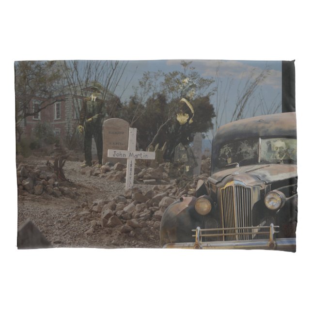 Haunted Graveyard in Tombstone Pillowcase (Front)