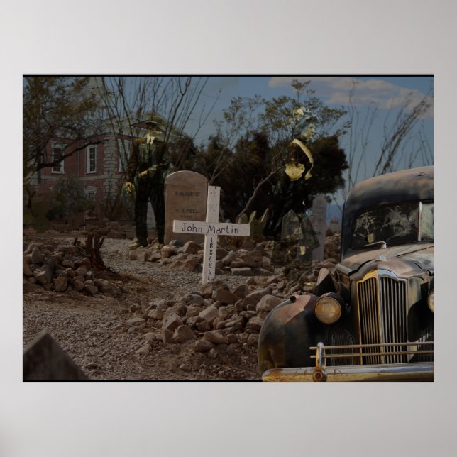 Haunted Graveyard in Tombstone Poster (Front)