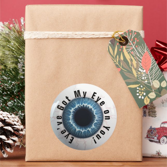 👁️Haunted Halloween Eye-catching Classic Round Sticker (Holiday)