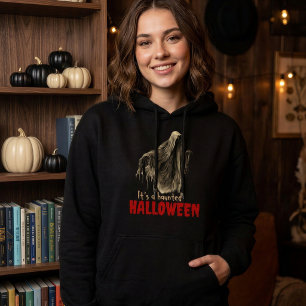 Haunted Halloween Ghost Women's Hoodie Pullover