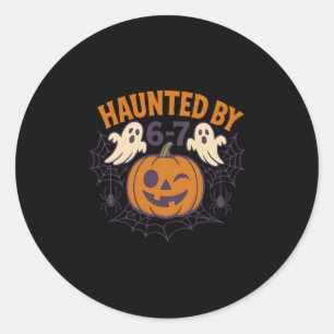 Haunted Halloween Haunted 67 Number 67 Six Seven M Classic Round Sticker