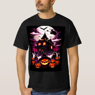 Haunted Halloween House T-Shirt – Witch, Ghosts