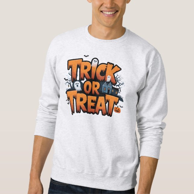 Haunted Halloween night with ghosts Sweatshirt (Front)