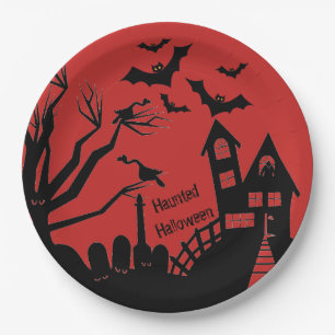 Haunted Halloween Paper Plate