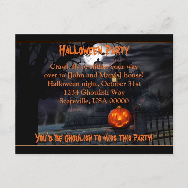 Haunted Halloween Party Invitation (Front)