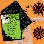 Haunted Halloween Party Invitation<br><div class="desc">© 2010 Socialite Designs.  Spider,  bat and haunted house spooky Halloween invitation ready for you to personalise with your own text. Need HELP with customisation?  Please do not hesitate to contact Socialite Designs.</div>