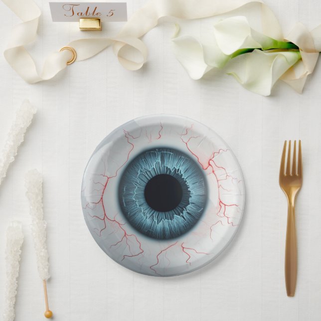👁️Haunted Halloween Party! Paper Plate (Wedding)