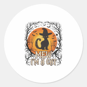 Haunted Halloween Pumpkin Spooky Night Ghost Silho Classic Round Sticker