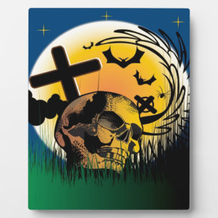 Haunted Halloween Scene Plaque